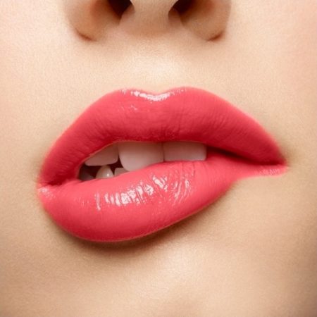 shiny coral lipstick 