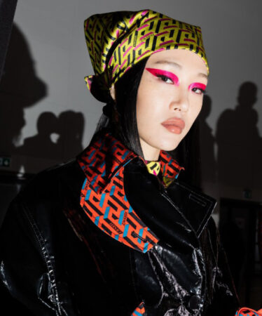 Neon eyes at Versace.