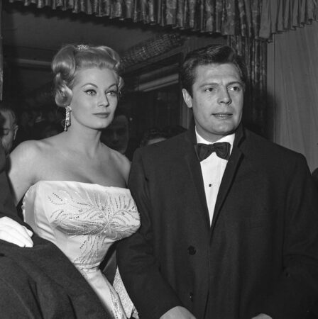 Marcello Mastrionai and Anita Ekberg.